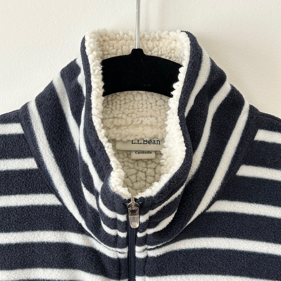 LL Bean Striped Fleece Jacket - Picture 4 of 16
